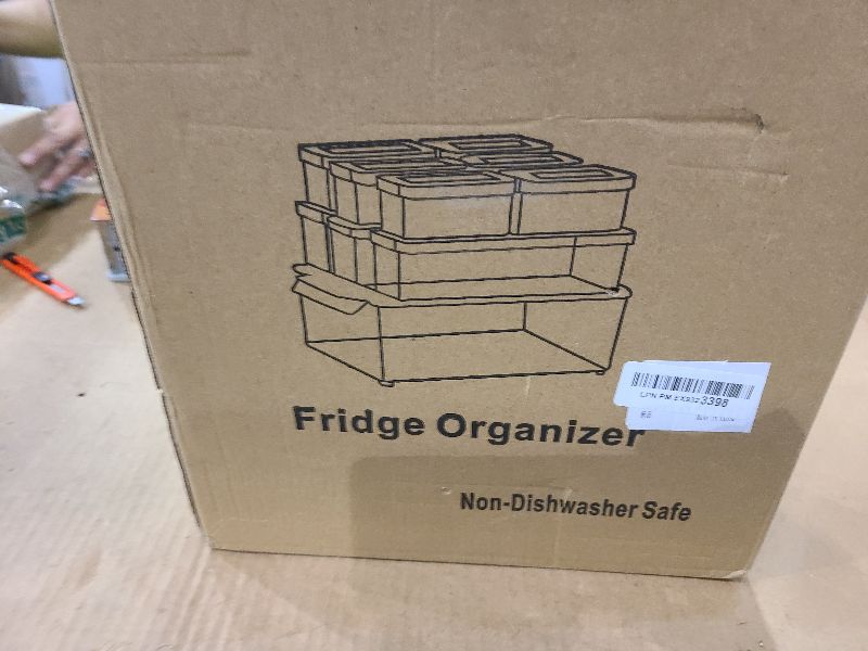 Photo 1 of 10 Pack Refrigerator Pantry Organizer Bins, Stackable Fridge Organizer Bins with Lids, Clear Plastic Food Storage Bins for Kitchen, Countertops, Cabinets, Fridge, Drinks, Fruits, Vegetable, Cereals