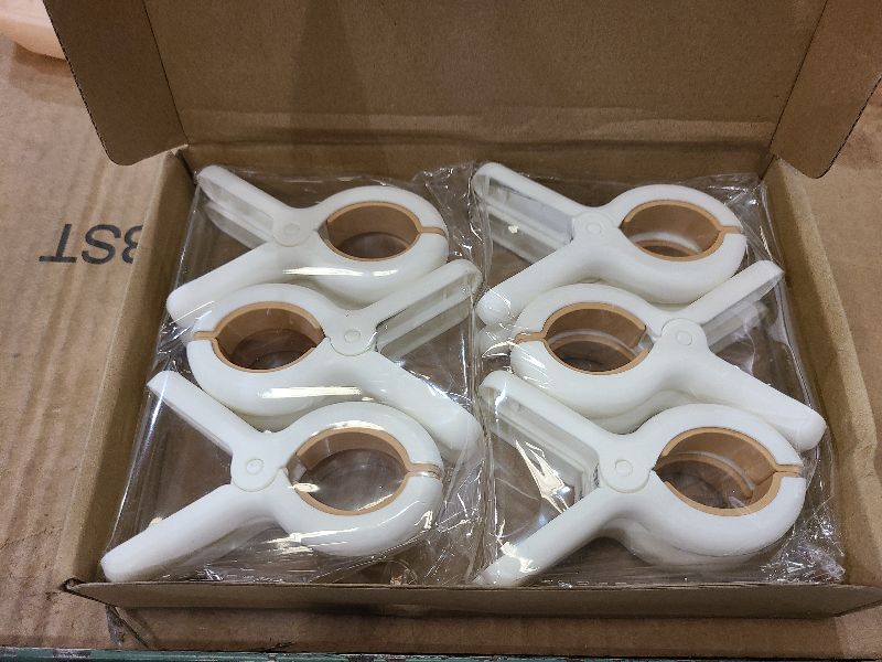 Photo 1 of 12 Pack Plastic Clothes Pins with Strong Anti-Rust Springs,Heavy Duty Beach Towel Clips,Laundry Clothespins to Keep Your Towel, Clothes, Blankets to Dry on Clothesline and Hanging Rack