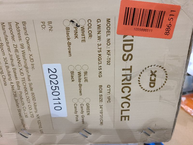 Photo 1 of ??XJD 5 in 1 Toddler Bike, Tricycle for Toddlers 1-3 with Adjustable Seat Height, Removable Pedals, Ideal Balance Bike Birthday Gifts and Toys for Boys and Girls (Pink)