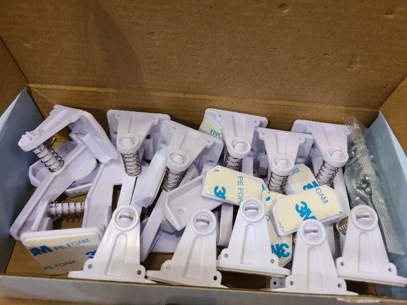 Photo 1 of 12 Pack Cabinet Locks Child Safety | Baby Safety Cabinet Locks NO Drilling 3M Adhesive Baby Proof Drawer Lock Child proofing cabinets latches for Kids Latch for Drawers & Door Child Safety Locks