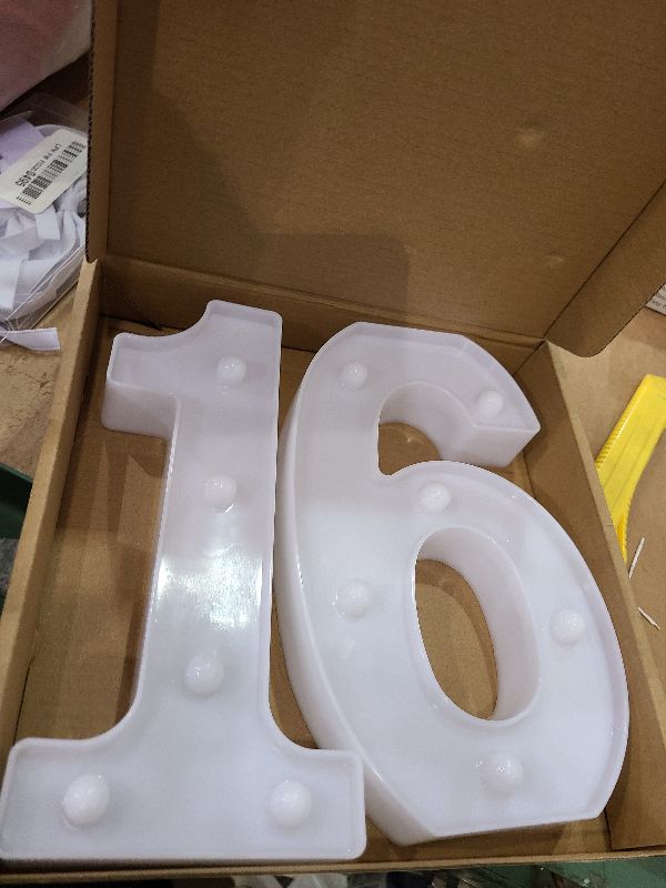 Photo 1 of 16th Birthday Decorations for Girls Boys,Sweet 16 Party Decorations for Centerpieces Table,Light Up Numbers Sweet 16 Sign for Party Backdrop Wall Decor for 16th Wedding Anniversary Decoration