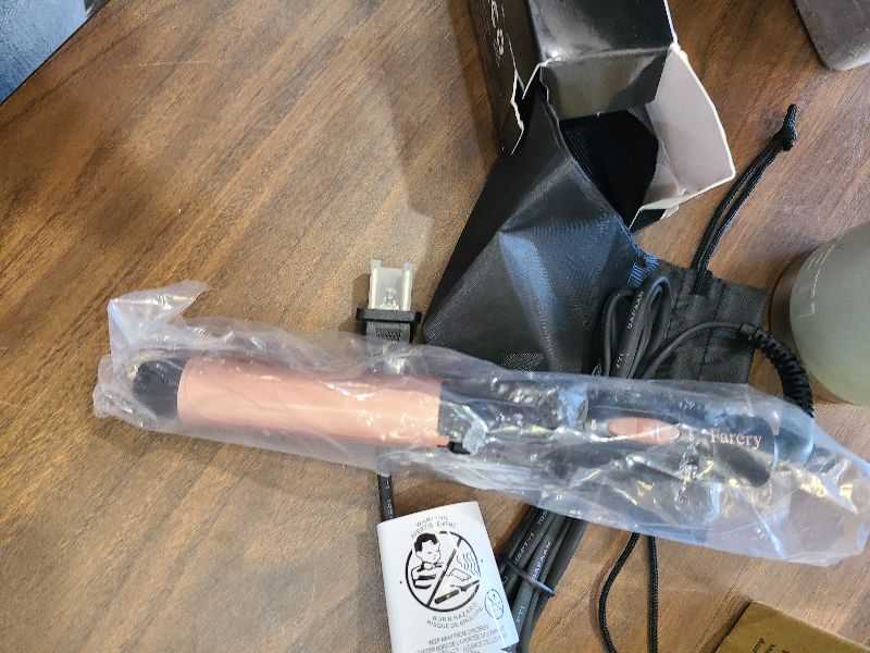 Photo 1 of 1 Inch Dual Voltage Ceramic Curling Iron with Keratin & Argan Oil, Mini Hair Curler, Travel Size with Storage Bag