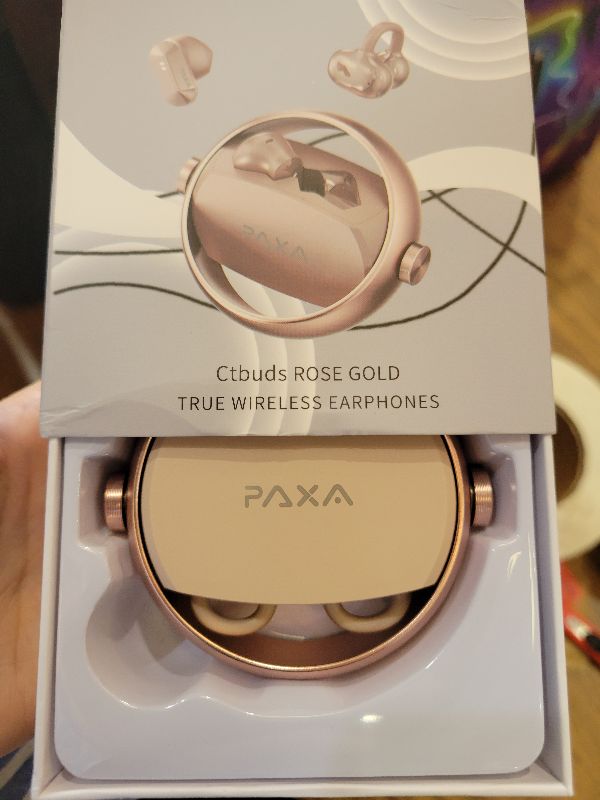 Photo 1 of 2 in 1 Clip on Open Ear Headphones Wireless Earbuds, 0 Delay Bluetooth 6.0, Ultra-long 140H Play, Auto L-R Recognition Touch Control, Hybrid Noise Reduction for Work Fitness Daily Use,Ctbuds Rose Gold
