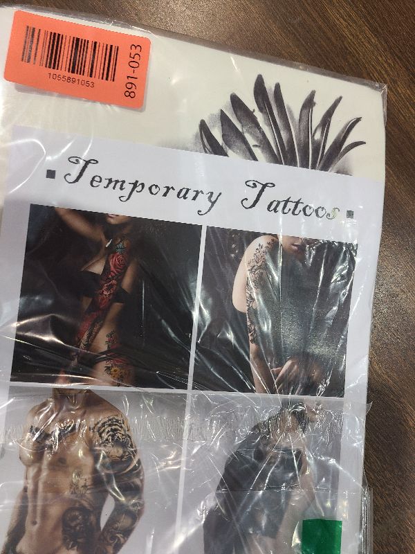 Photo 1 of 13 Sheet Large Chest Underboob Temporary Tattoos for Adult, 8PCS Sexy Abdomen Back Waist Flower Butterfly Tattoos for Women, 5PCS Eagle Skull Snake Fake Tattoo Body Scar Cover Belly Sticker for Men