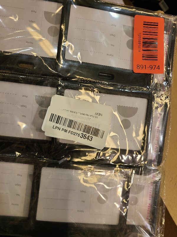 Photo 1 of 15 Pcs Horizontal Badge Holder, Black Sliding ID Badge Holder Double-Sided Transparent Name Badge Holders ID Card Holder for Nurses Office School Credit Cards (Black)