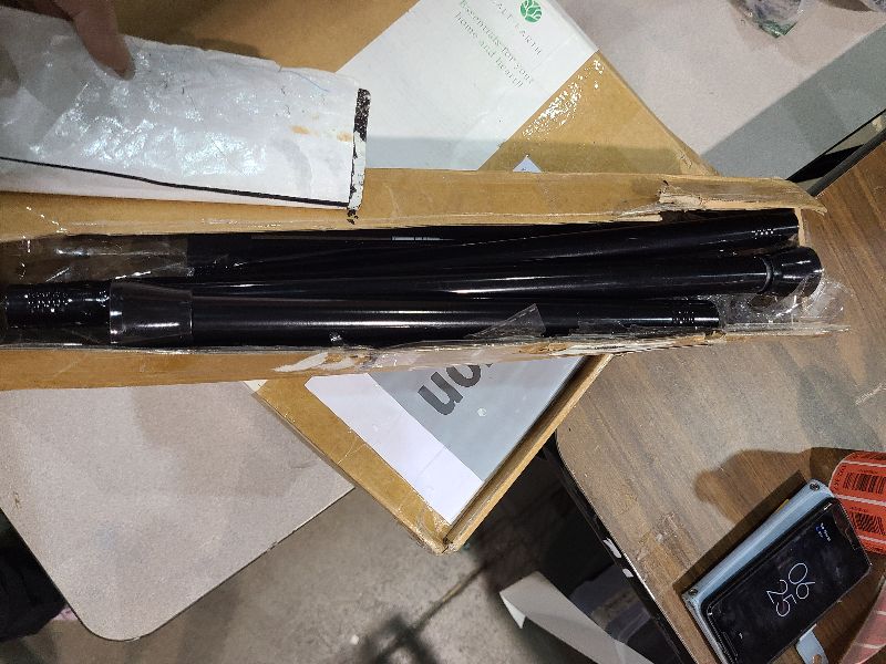 Photo 1 of 2 Pack Black Tension Curtain Rod for Windows 28 to 48 Inch,7/8"Small Shower Curtain Rod for Bathroom,Pressure Spring Tension Curtain Rod No Drilling for Closet Doorway Kitchen