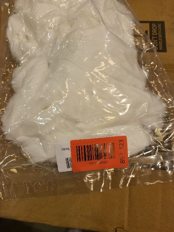 Photo 1 of 2" Fur Fabric, White Fur Trim, Xmas Faux Fur Ribbon for Christmas Tree Decor, Craft, Costume, Wreath (6 Yards)