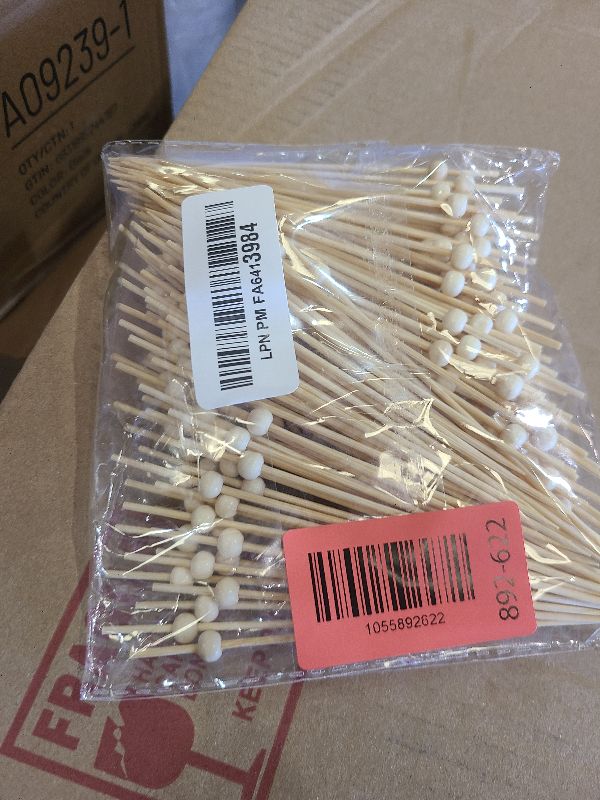 Photo 1 of 200PCS Cocktail Picks, Natural Wooden Ball Fancy Toothpicks for Appetizers, 4.7 Inch Long Bamboo Skewers Garnish Sticks for Food Drinks Sandwich Fruit Charcuterie Boards Accessories Party Supplies