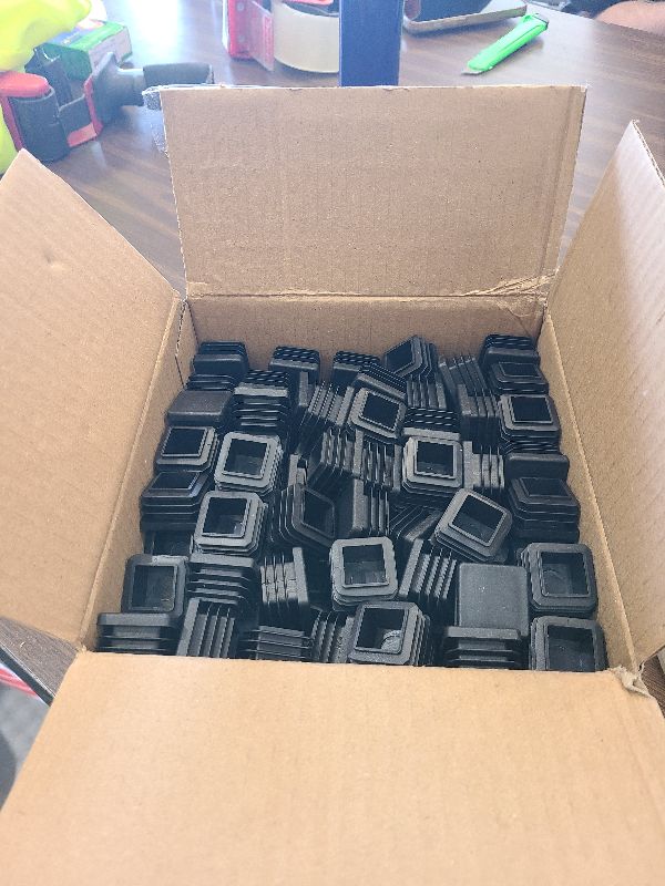 Photo 1 of 200 Pack 1 Inch Square Plastic Plug, tubing end Cap, Durable Chair Glide?it fits 1" Outside Diameter Square tubing?
