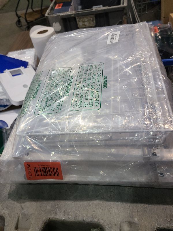 Photo 1 of 2 Tier Sliding Basket Drawer Organizer, Lxmons Pull Out Under Sink Cabinets Organizers, Metal Home Shelf for Bathroom or Kitchen, Sliding Countertop or Pantry Storage Shelf, Large White