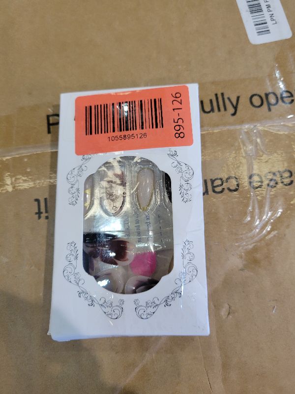 Photo 1 of 24 Pcs Press on Nails Short Almond Nail Tips,YEFIUO Summer Fake Nails Press ons French Glue on Nails Acrylic Nail Art Kit Full Cover Reusable False Nails with Gilded Edge Flowers Design for Ma'am