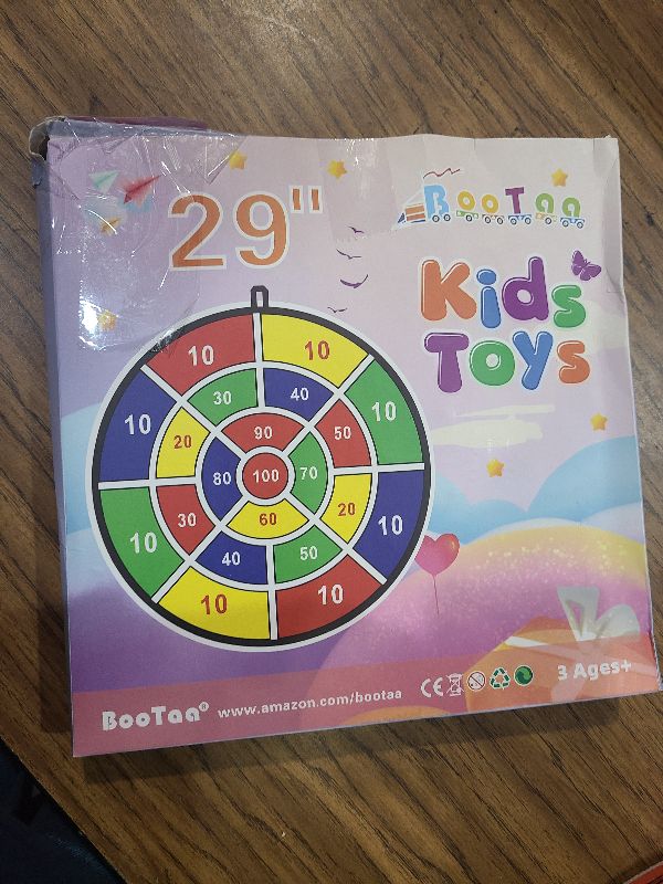 Photo 1 of 29" Large Dart Board for Kids, BooTaa Kids Dart Board with 12 Sticky Balls, Boys Toys, Indoor/Sport Outdoor Fun Party Play Game Toys, Birthday Gifts for 3 4 5 6 7 8 9 10 11 12 Year Old Boys Girls