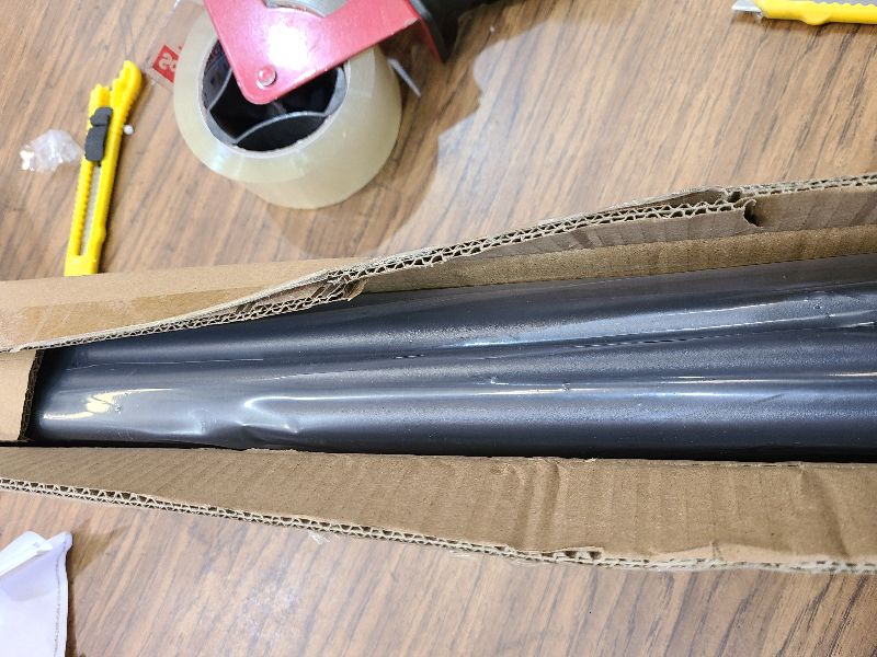 Photo 1 of 2 Pack Industrial Curtain Rods for Windows 48 to 84 Inches, Blackout Wrap Around Curtain Rod, for Indoor and Outdoor, 5/8 Inch Diameter, 35 to 75 Inches, Black