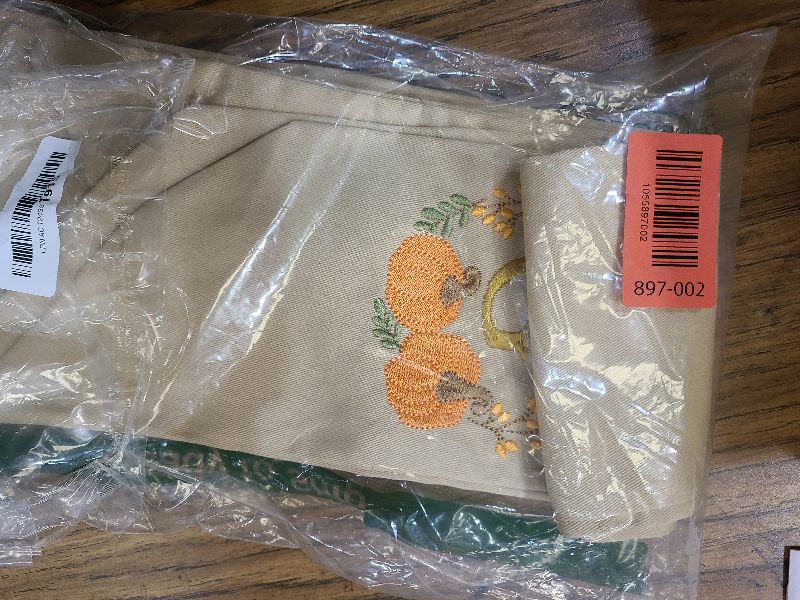 Photo 1 of 2 Pcs Fall Wreath Sash for Front Door Embroidery Monogram Pumpkin Ribbon Sash for Fall Thansgiving Yard Porch Decor (Letter G)