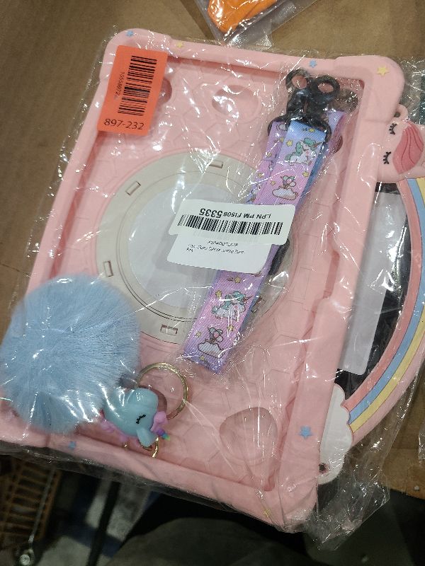 Photo 1 of [Super Cute Rainbow Handle Unicorn Case] for Samsung Galaxy Tab A8 10.5 Inch 2022 SM-X200/X205/X207 (Pink)