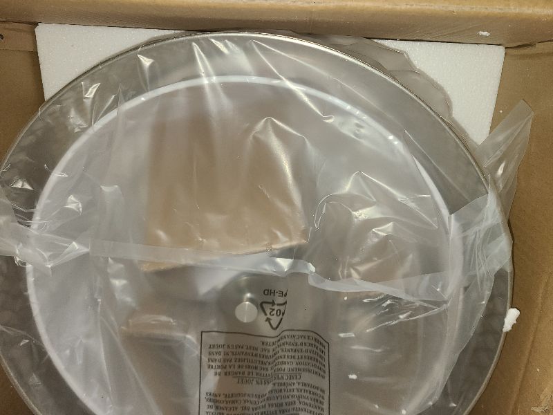 Photo 1 of 17" Semi Flush Mount Ceiling Light Fixture, Modern 3-Light E26 Double Drum Ceiling Lighting with White Fabric Lampshade and Gloden Iron Mesh Cage for Living Room Bedroom, Brushed Nickel