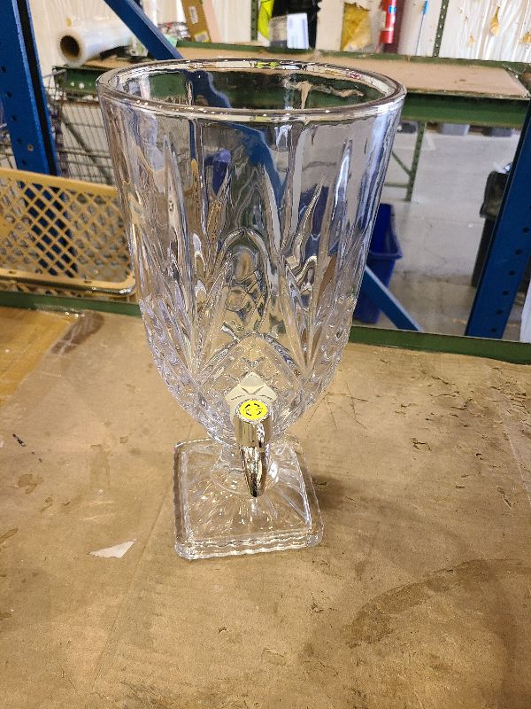 Photo 1 of 0.8 Gallon Glass Drink Dispenser for Parties 3L Crytal Iced Beverage Dispenser with Spigot Wedding Beverage Server for Party Bar DOES not cover 