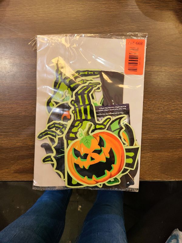 Photo 1 of 21PCS Halloween Car Magnets Decorations - Magnetic Glow-in-The-Dark Bats Pumpkin Skeleton Hands, Garage Door Refrigerator Trunk or Treat Cruise Decor