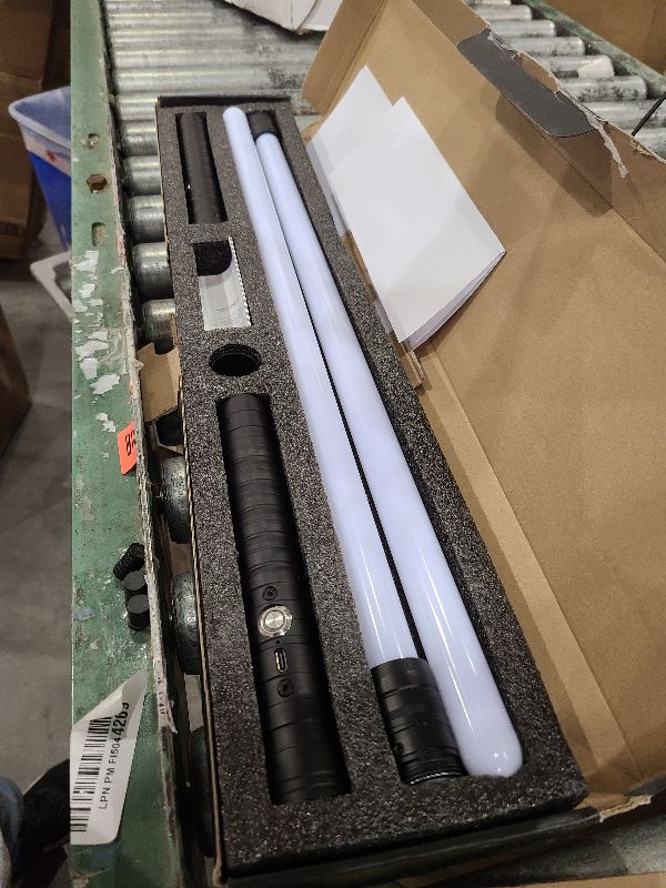 Photo 1 of 2 in 1 Dueling Lightsaber Alloy Handle Light Saber 15 RGB Colors with 4 Modes 6 Sound Effects USB Rechargeable Detachable Lightsaber for Kids Adults Ideal Birthday Children's Day Halloween Christmas