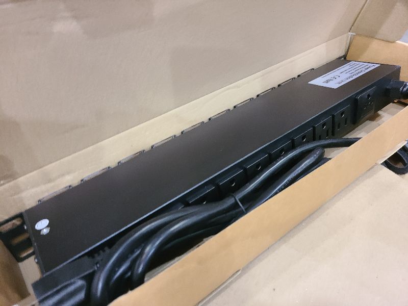 Photo 1 of 10 Outlet Rack Mount Power Strips with Individual Switch,1U Rack Mount PDU Power Strip for Network Server Racks - Surge Protection - 110V/15A - w/ 10ft Power Cord