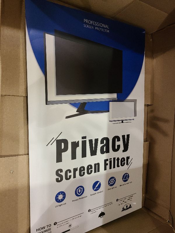 Photo 1 of [2 Pack] Magnetic Hanging 21.5 Inch Computer Privacy Screen for 16:9 Aspect Ratio Widescreen Monitor, Eye Protection Anti Glare Blue Light Computer Monitor Privacy Filter, Removable 21.5 in Protector Film