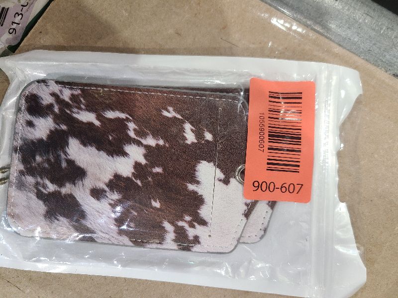 Photo 1 of 2 Pcs Luggage Tags for Suitcase, Cute Unique PU Leather Travel Bag Tag with Privacy Cover ID Label Address Card and Durable Metal Ring Suitable for Men Women Backpack (Cute Brown Cowhide)