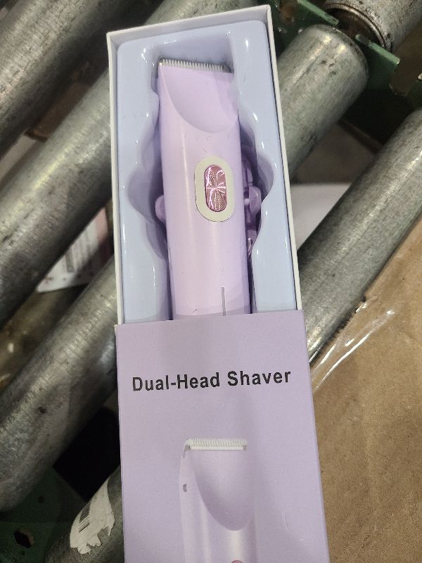 Photo 1 of 2 in 1 Dual Head Bikini Trimmer Women Electric Shaver,Waterproof Wet & Dry Use Body Hair Trimmer and Facial Hair Remover for Bikini Underarm Leg Arm Body Face (Purple)