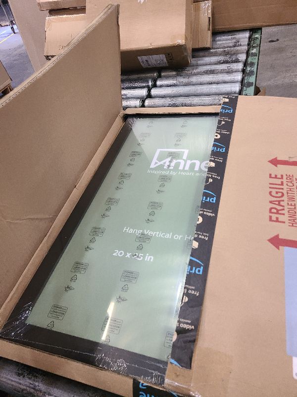 Photo 1 of 20x25 Wood Frame Black, Rustic Natural Wooden 25x20in Poster Picture Frame, Distressed 20 x 25inch Woodgrain Gallery Photo Frame with HD Plexiglass, Horizontal Vertical Wall Mounting Display 1pcs