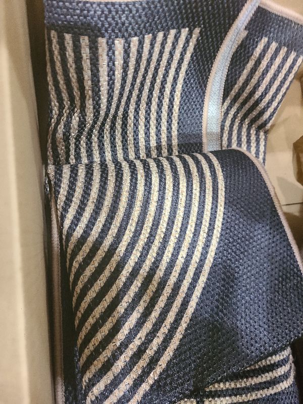 Photo 2 of Lahome Modern Rainbow Kitchen Runner Rug, 2x8 Easy Jute Rug Runners for Hallways Entry Farmhouse Indoor Outdoor Carpet, Contemporary Washable Non Slip Runner for Laundry Room Porch