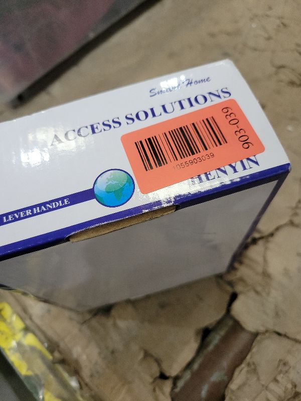 Photo 1 of 1 Pack of HENYIN Wave Lever Keyed Entry Door Lock/Door Knob Hardware Handle and Closet Lockset, Silver Color, with Key,Right Hand(805SN-R)