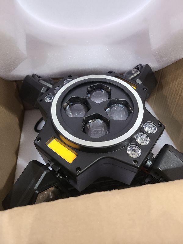 Photo 1 of 120W Stage Moving Head Light,RGBW Beam/Wash/Red Green Starry Sky Golden Strobe RGB Halo Effect Light,Sound-Active/DMX/Remote Control for Party Club Stage Show (1 Pack)