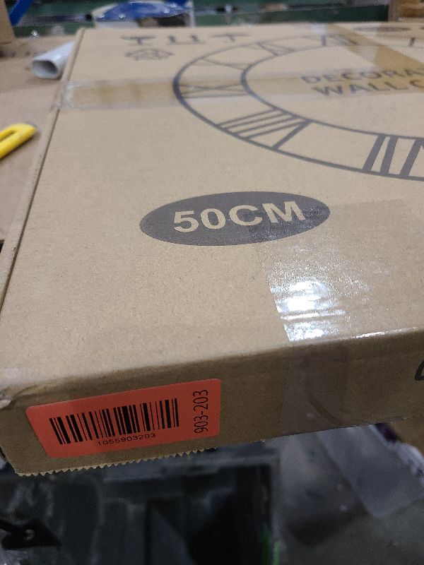 Photo 1 of 1st owned Large Wall Clock for Living Room Decor- 20" Decorative Antique Silent Non Ticking,Battery Operated,Black Metal,Wood Clocks for Farmhouse,Dining Room,Bedroom,Kitchen - Arabic Numerals