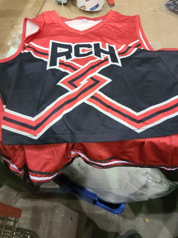 Photo 1 of 2 Piece Women Cheerleader Costume Top Skirt Sets Cosplay Cheer Outfit Halloween Cheerleading Party XL