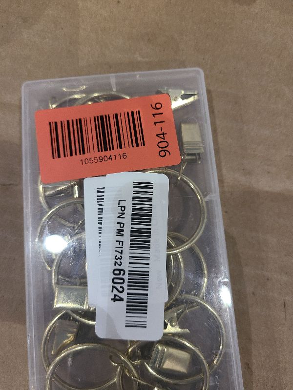Photo 1 of 16 Pack Curtain Rings with Clips, Window Clip Rings Curtain Hooks Hangers Clip Rings for Hanging Drapery Drapes Bows, Small 1.26 Inch Diameter, Fits up to 1" Rod, Gold
