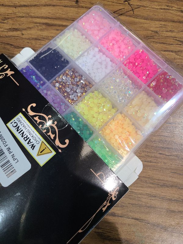Photo 1 of 16000Pcs Resin Jelly Rhinestones for Bedazzling, Mixed-Color 4mm Flatback Gems for Diamond Art, Bedazzler Kit with 3Pcs 10ml B7000 Jewelry Glue for DIY Crafting Crafts Book Shoes Nail Art