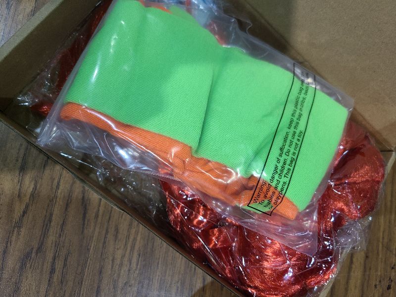 Photo 1 of 2 Pcs Halloween Freckled Stocking Girl Costume Set Red Braided Wig Clown Pigtail Costume with Mismatched Stockings for Halloween Cosplay Party Outfits Girls Women