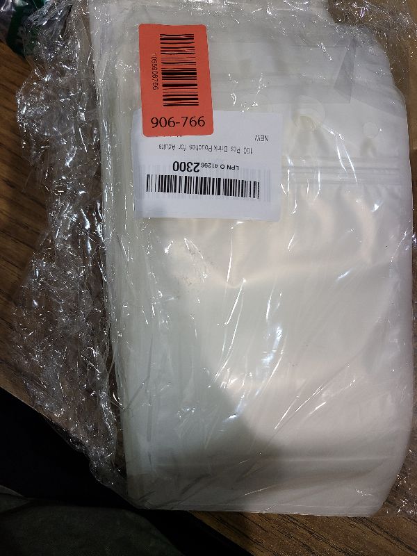 Photo 1 of 100 Pcs Drink Pouches with 100 Straw Holes, Freezable Juice Pouches, Translucent Reclosable Zipper Plastic Pouche Drink Bags for Cold & Hot Drinks for Adults and Kids