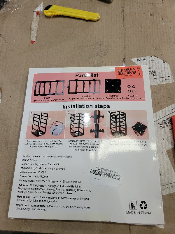 Photo 1 of 24Aug 360° Rotating Jewelry Organizer Stand with 5 Layers,Acrylic Earring Holder Organizer Stand,228 Holes and 232 Grooves for Studs,Dangly Earrings,Chains,Bracelets,Necklace