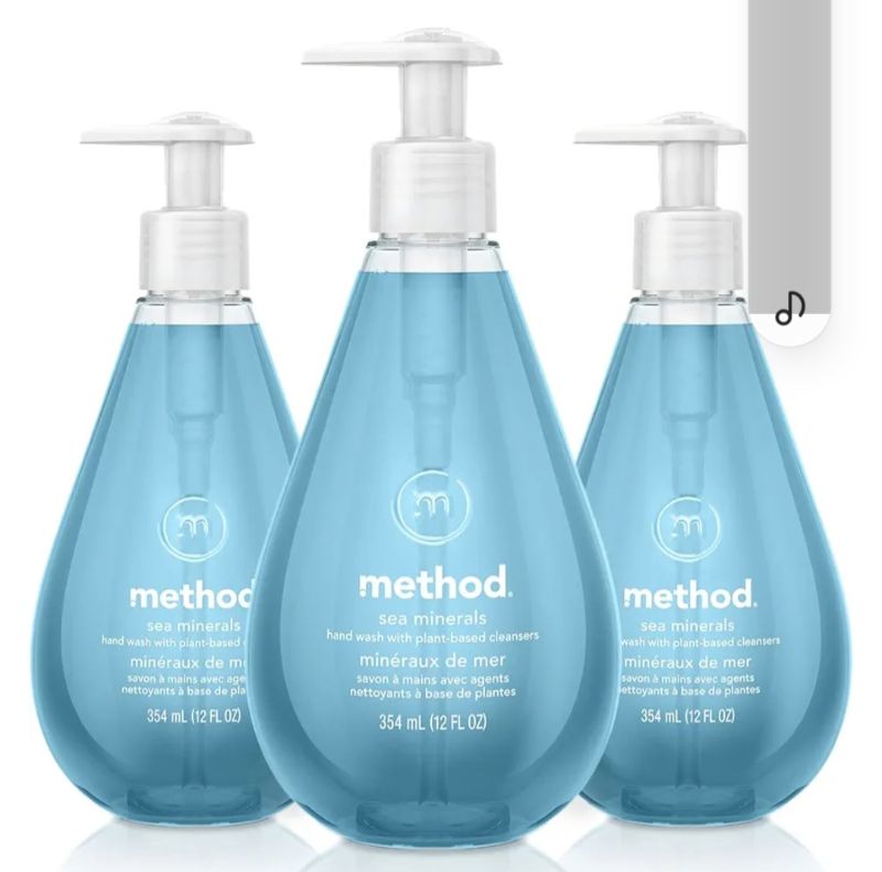Photo 1 of 
Method Gel Hand Wash Sea Minerals is a hand wash soap made with naturally derived ingredients that leaves hands clean and soft. It is free of parabens, phthalates, triclosan, EDTA, and animal byproducts. It also biodegrades in less than 28 days. Reviewer