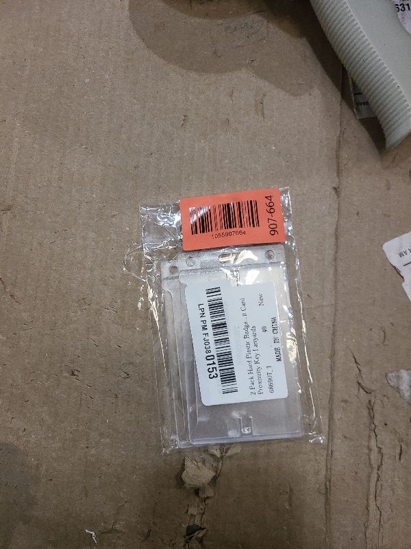 Photo 1 of 2 Pack Hard Plastic Badge Holder, Clear ID Card Holder Transparent Thumb Slot Vertical Hard Plastic ID Badge Holders for Badges Credit Card Proximity Key Lanyards