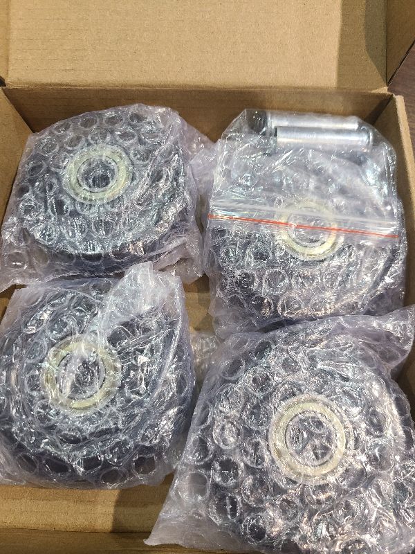 Photo 1 of 3 Inch Caster Wheels, 4 PCS Heavy Duty PU Board Caster, Black Cart Dolly Wheels Replacement for Platform Trucks up to 264 LBS/ 120 KG with 3/8" Axle