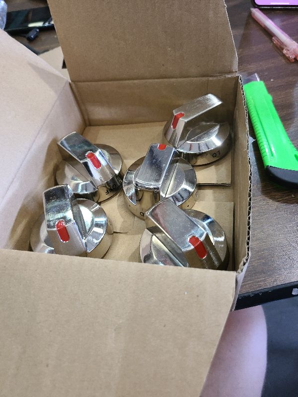 Photo 1 of ?5-Pack? Upgraded DG64-00473A Burner Control Dial Knob Range Oven Replacement Compatible with Samsung Gas Range/Oven/Stove,Sturdy Stainless Steel Reinforcement Ring.