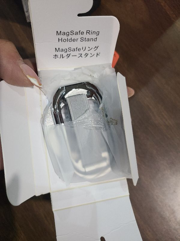 Photo 1 of [2025 Newest] SUPERONE for Magsafe Phone Grip for Magnetic Kickstand Compatible with Mag Safe Finger Loop, 4-in-1 Phone Ring Holder Strap for Magnetic iPhone 17/16/15/14/13/12 (Silver)