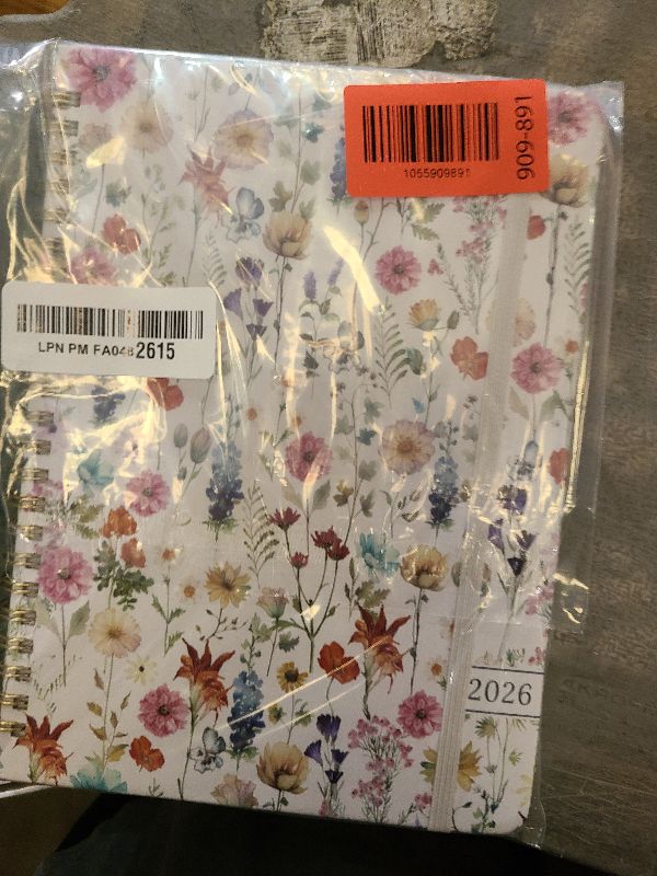 Photo 1 of 2026 Planner, Weekly and Monthly Calendar Planner for Women, Jan 2026 - Dec 2026, Hardcover Planning Agenda book with Tabs, Spiral Bound, Inner Pocket, Perfect for School Office Supplies, 6.3" x 8.5" - Wildflowers
