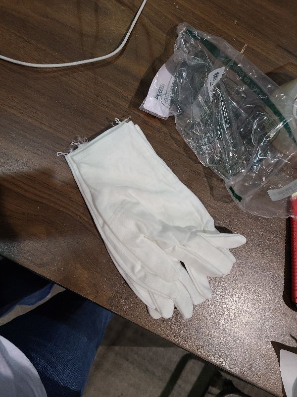 Photo 1 of 3 Pairs White Cotton Gloves for Dry Hands Eczema SPA Moisturizing - Work Glove Liners for Serving Costume Inspection