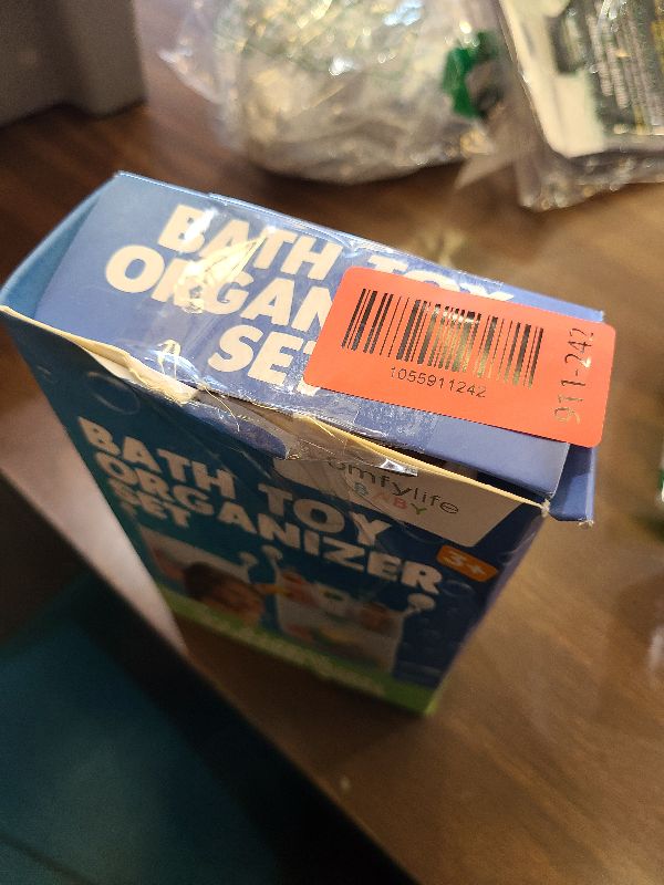 Photo 1 of 2 x Mesh Bath Toy Organizer + 8 Ultra Strong Hooks – The Perfect Bathtub Toy Holder & Bathroom or Shower Caddy – These Multi-use Net Bags Make Baby Bath Toy Storage Easy – For Kids & Toddlers