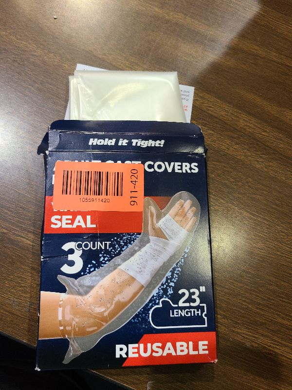 Photo 1 of 100% Waterproof Cast Covers for Shower Arm - Tight Seal - 3pk Adult Reusable Cast Protectors - Half Arm Bag Sleeves