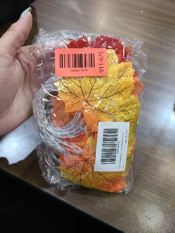 Photo 1 of 2 Pack Fall Decorations for Home Maple Leaf Lights Multicolored, Total 20Ft 40LED Battery Operated Fall Leaves Garland with Lights String Autumn Harvest Table Indoor Halloween Thanksgiving Decorations