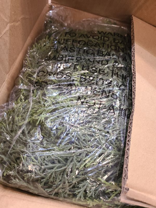 Photo 1 of 2PCS 6FT Pre-lit Christmas Cedar Garland with 60 Lights, Full 160 Pine Tips, Realistic Garland Artificial Greenery for Fireplace Table Wall Indoor Outdoor Decorations