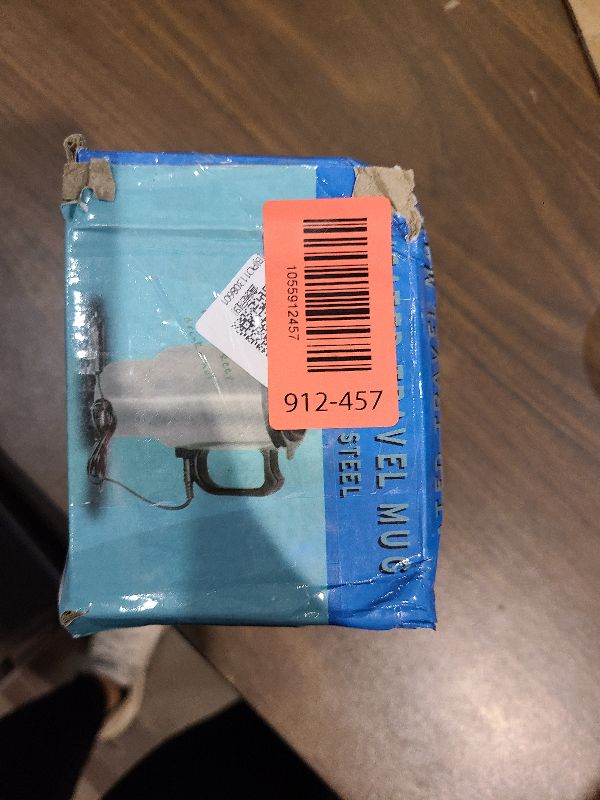 Photo 1 of 12V Car Heating Cup, 450ml/15oz Stainless Steel Travel Coffee Cup Electric Insulated Heated Thermos Mug with Cigarette Lighter for Most Vehicles